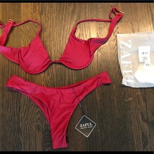 Brand new zaful red wine colored bikini